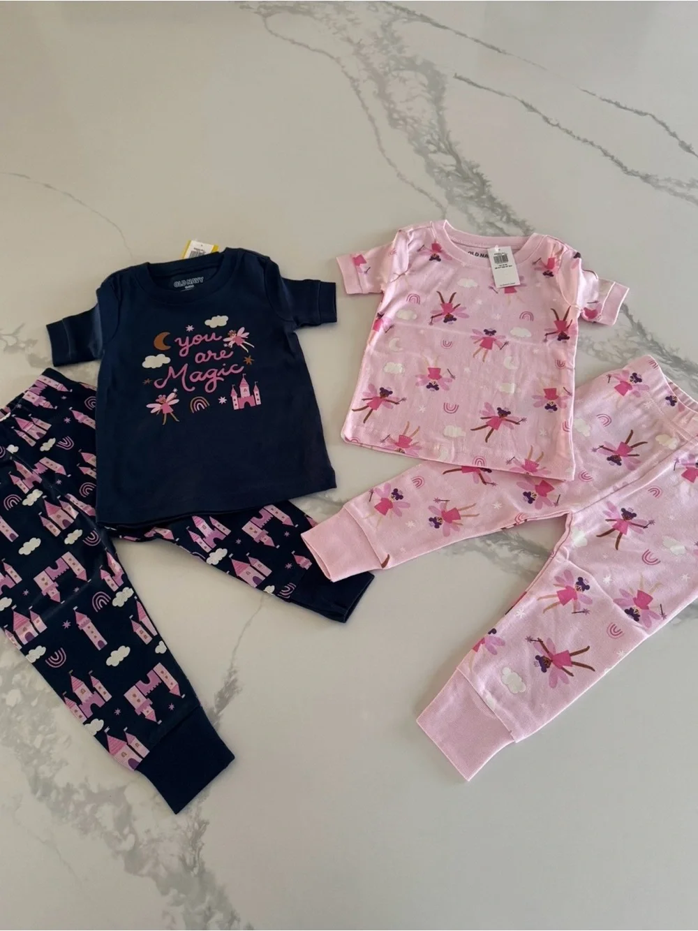 Magic Fairy Princess Baby Girl Pajamas 2 Pairs 12-18M Snug Fit NEW